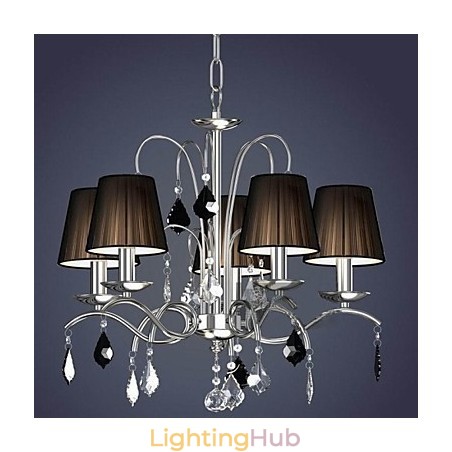 Cloth Lamp Shade Crystal Chandelier 5 Lights Cloth Lamp Shade Crystal Chandelier 5 Lights