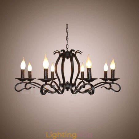 8 Light Rustic Retro Vintage Black Pendant Candle Chandelier 8 Light Rustic Retro Vintage Black Pendant Candle Chandelier