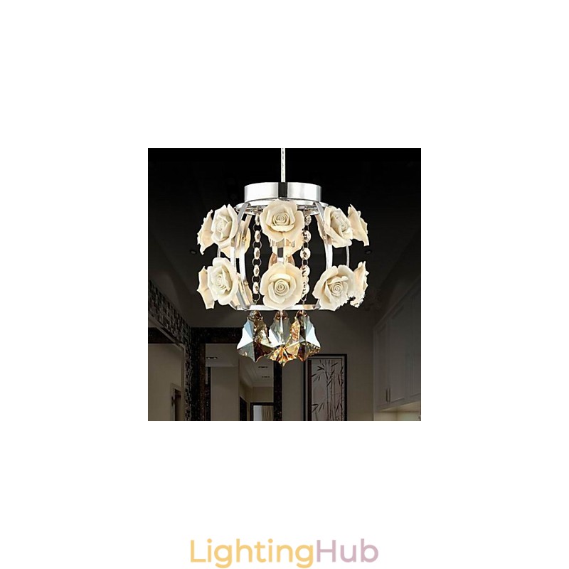 Chandelier Crystal Modern Contemporary Lantern Metal 1 Light