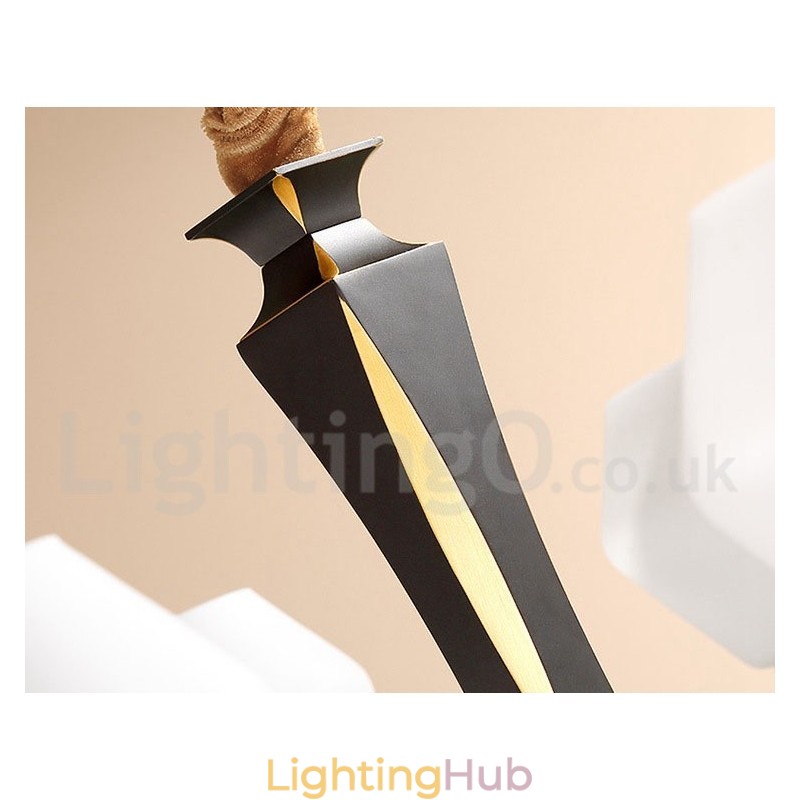 Pure Brass Luxurious Rustic Retro Vintage Brass Pendant Candle Chandelier with Glass Shades