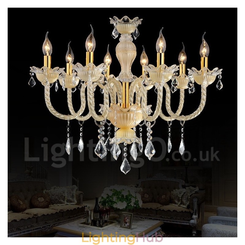 Crystal Luxurious Modern Contemporary Pendant Candle Chandelier
