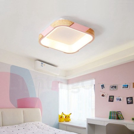 Dimmable Multi Colours Square Wood Ceiling Light with Acrylic Shade Ceiling Lamp Nordic Style Dimmable Multi Colours Square Wood Ceiling Light with Acrylic Shade Ceiling Lamp Nordic Style