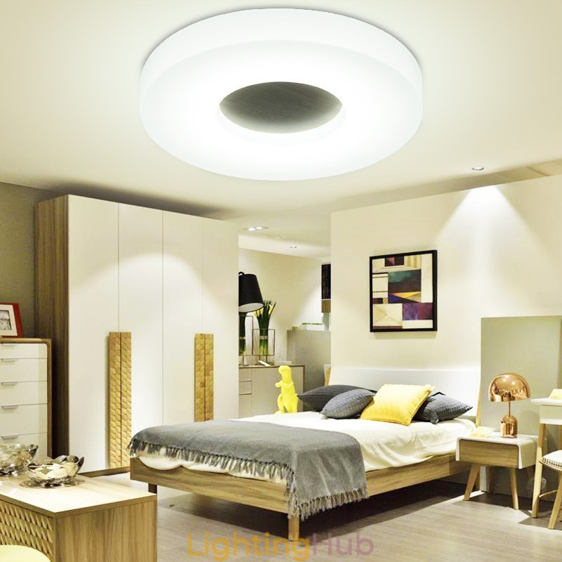 Dimmable Ultra thin Round Wood Ceiling Light with Acrylic Shade Ceiling Lamp Nordic Style