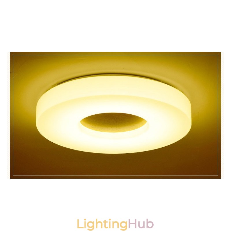 Dimmable Ultra thin Round Wood Ceiling Light with Acrylic Shade Ceiling Lamp Nordic Style