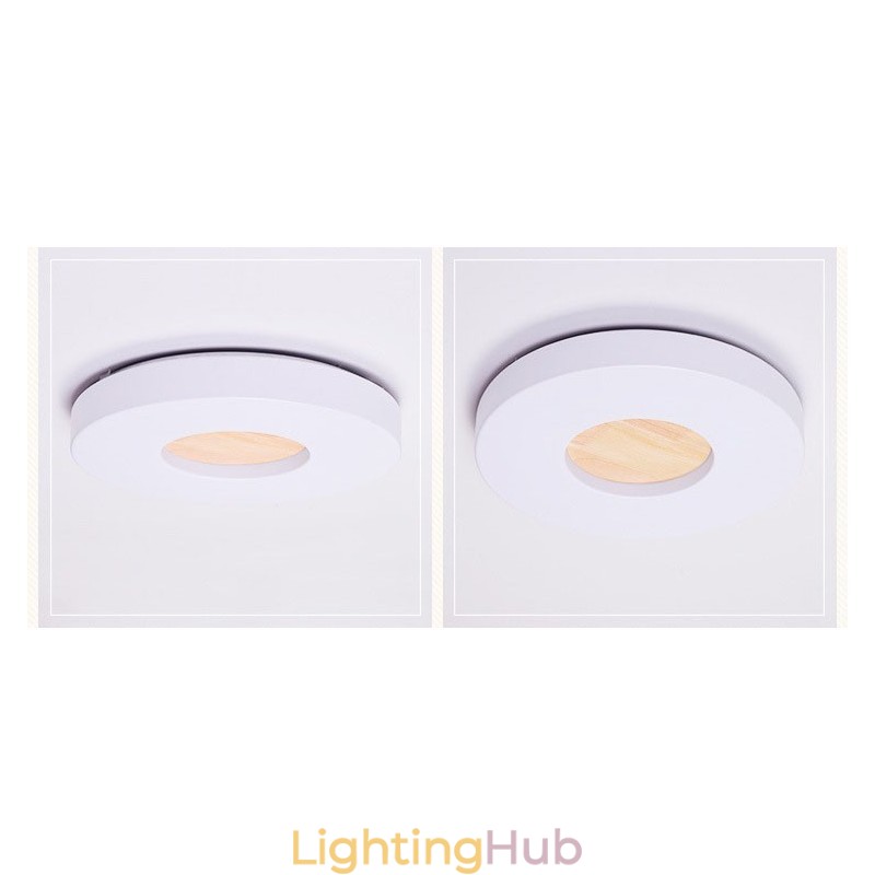 Dimmable Ultra thin Round Wood Ceiling Light with Acrylic Shade Ceiling Lamp Nordic Style