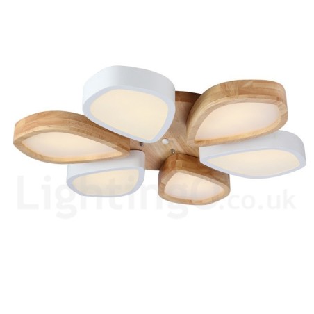 Dimmable Ultra thin Petal Wood Ceiling Light with Acrylic Shade Ceiling Lamp Nordic Style Dimmable Ultra thin Petal Wood Ceiling Light with Acrylic Shade Ceiling Lamp Nordic Style
