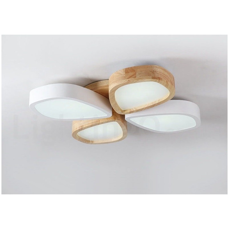 Dimmable Ultra thin Petal Wood Ceiling Light with Acrylic Shade Ceiling Lamp Nordic Style