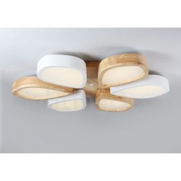 Dimmable Ultra thin Petal Wood Ceiling Light with Acrylic Shade Ceiling Lamp Nordic Style