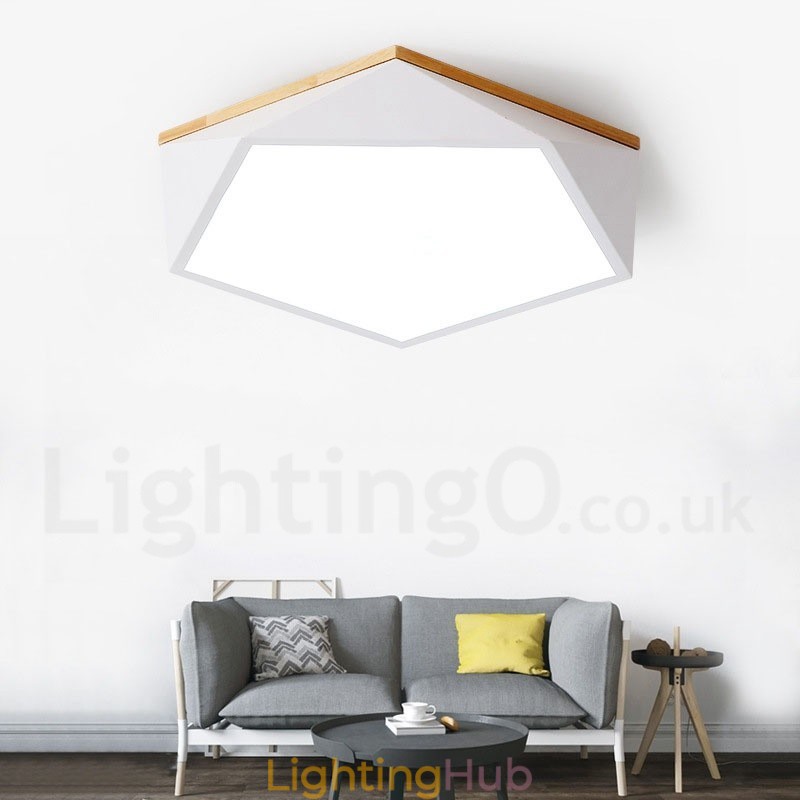Dimmable Macaron Multi Colours Wood Ceiling Light with Acrylic Shade Ceiling Lamp Nordic Style