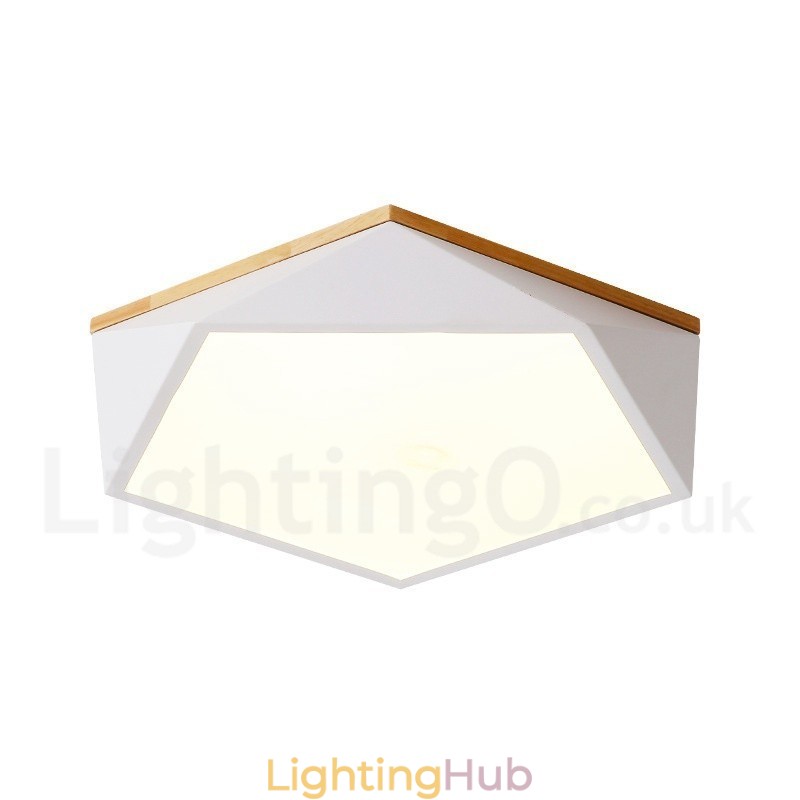 Dimmable Macaron Multi Colours Wood Ceiling Light with Acrylic Shade Ceiling Lamp Nordic Style