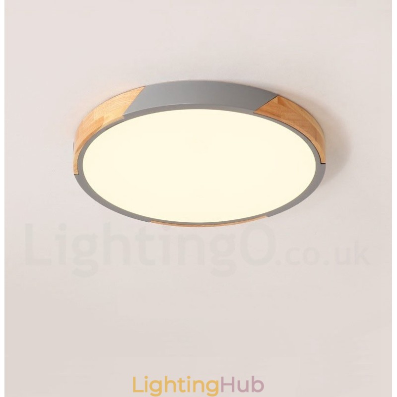 Dimmable Macaron Multi Colours Wood Ultra thin Ceiling Light with Acrylic Shade Ceiling Lamp Nordic Style