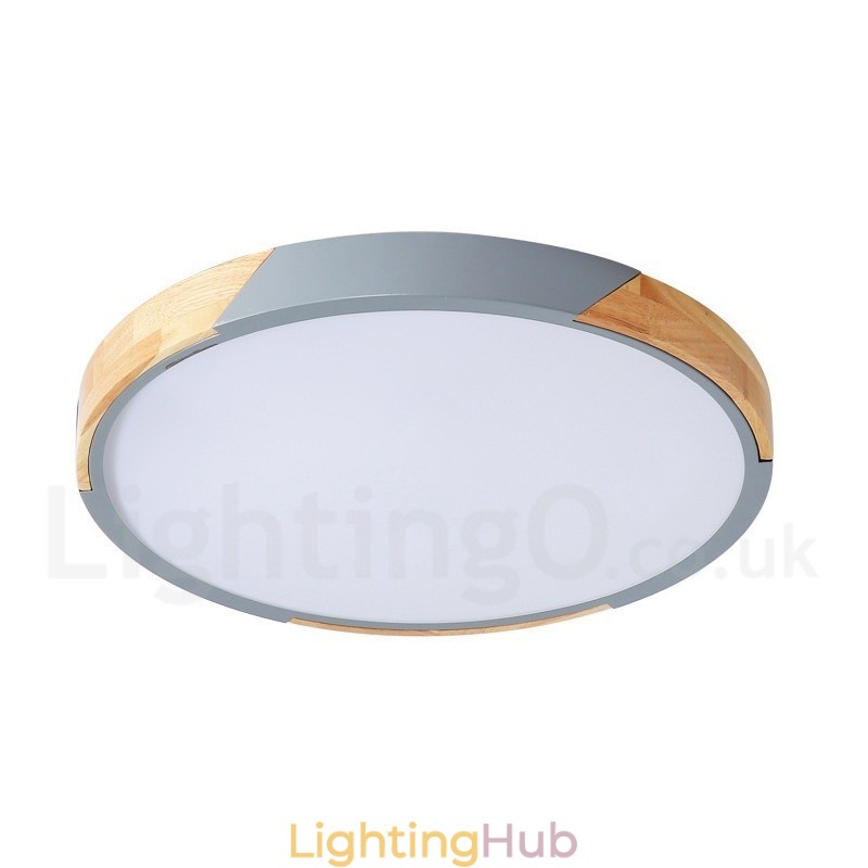 Dimmable Macaron Multi Colours Wood Ultra thin Ceiling Light with Acrylic Shade Ceiling Lamp Nordic Style