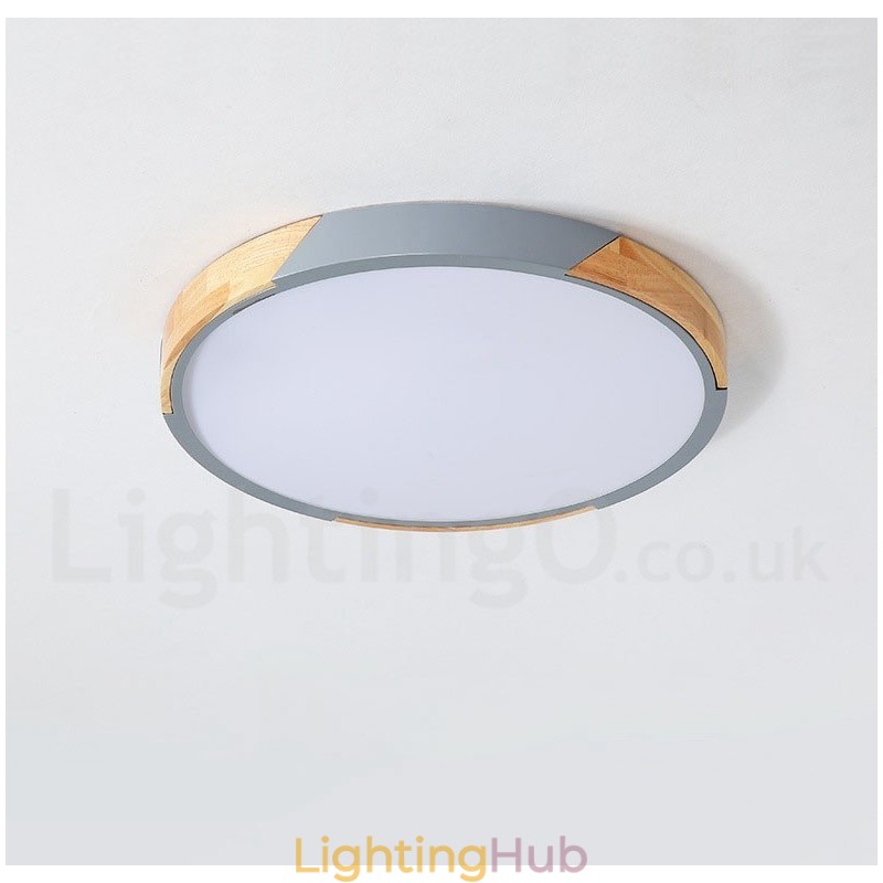 Dimmable Macaron Multi Colours Wood Ultra thin Ceiling Light with Acrylic Shade Ceiling Lamp Nordic Style