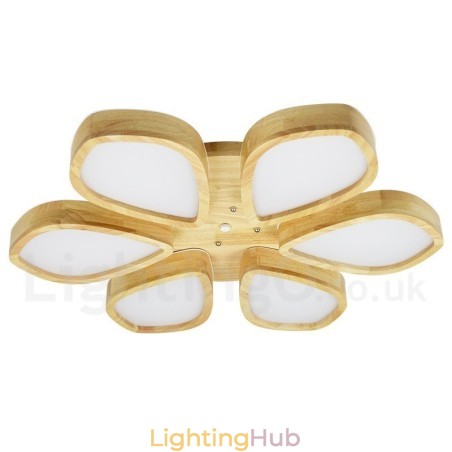 Wood Petal Ceiling Light with Acrylic Shade Ceiling Lamp Nordic Style Wood Petal Ceiling Light with Acrylic Shade Ceiling Lamp Nordic Style