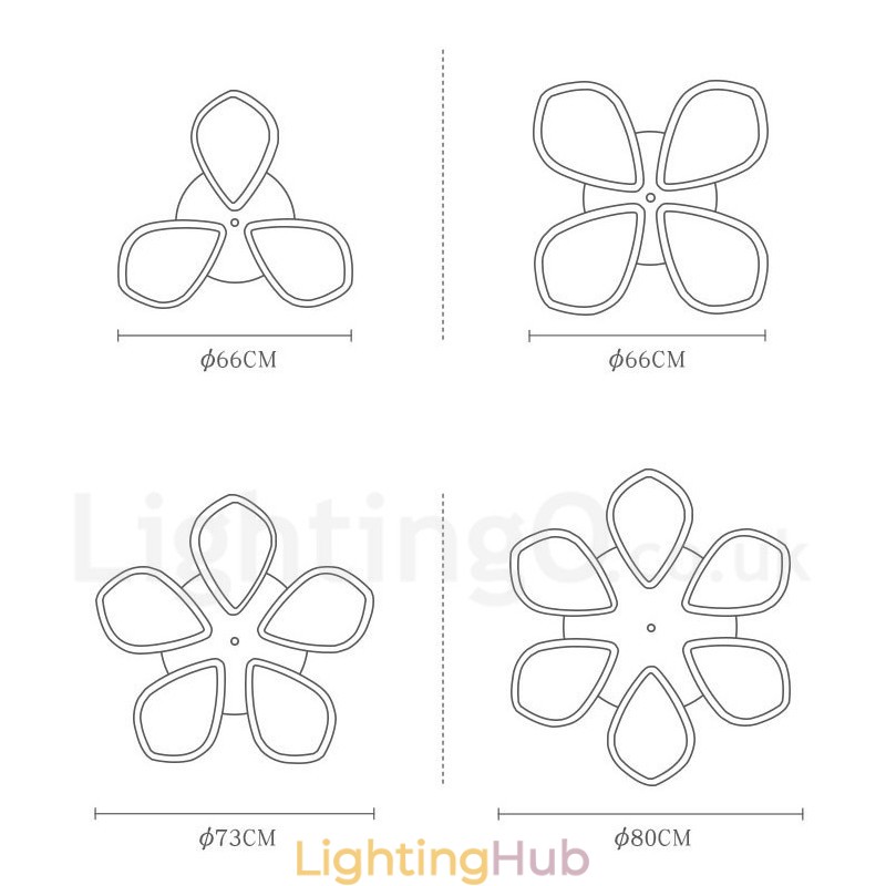 Wood Petal Ceiling Light with Acrylic Shade Ceiling Lamp Nordic Style