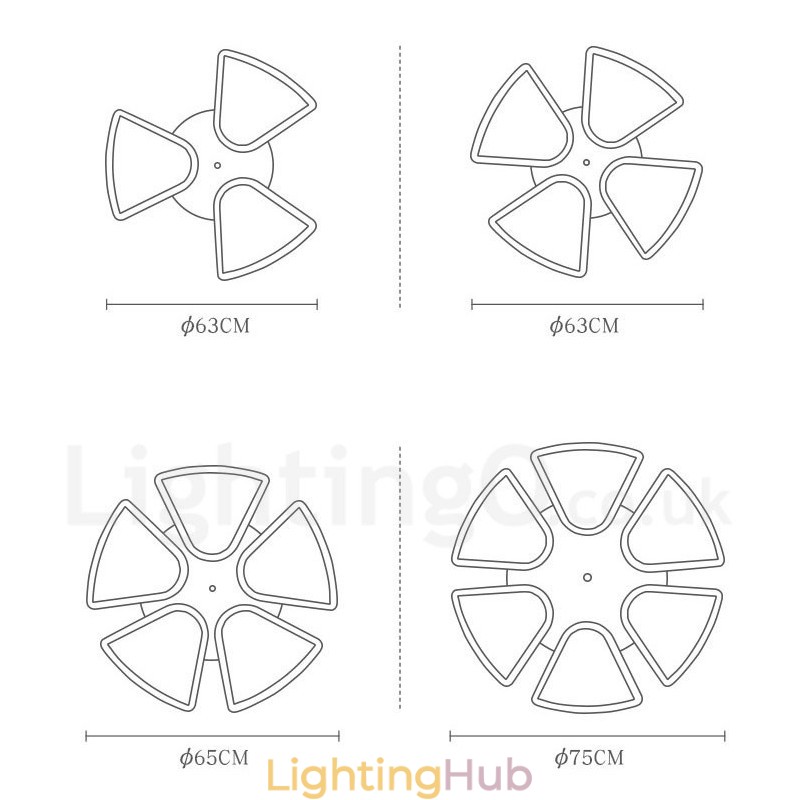 Wood Petal Ceiling Light with Acrylic Shade Ceiling Lamp Nordic Style