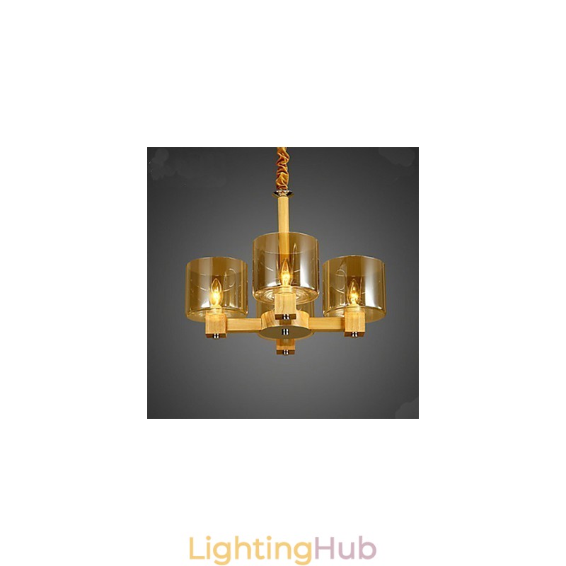 Fashion Pendant lamp Table Wooden Glass Cover