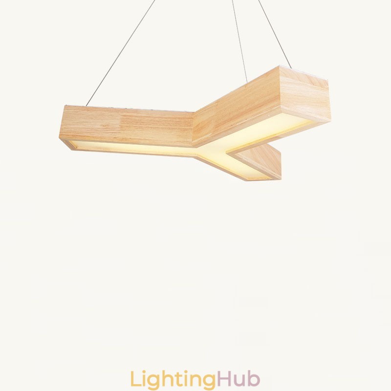 Wood Modern Triangle Pendant Light