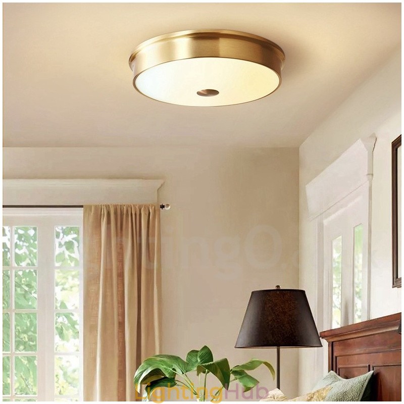 Retro Vintage Flush Mount Ceiling Light with Glass Shade