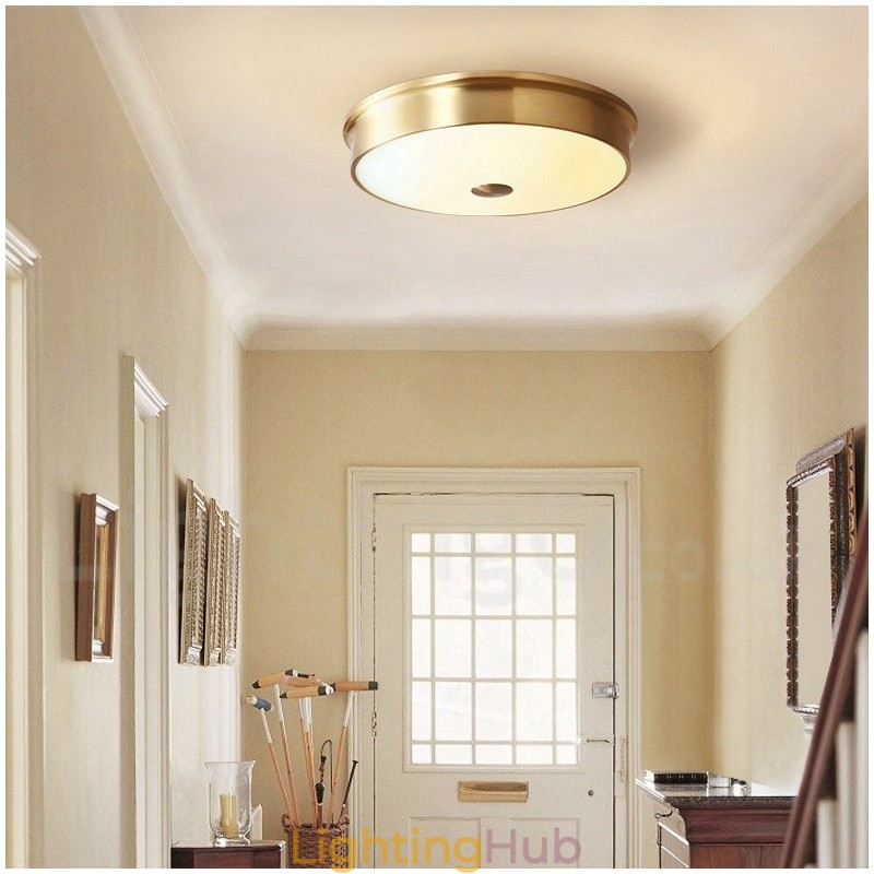 Retro Vintage Flush Mount Ceiling Light with Glass Shade