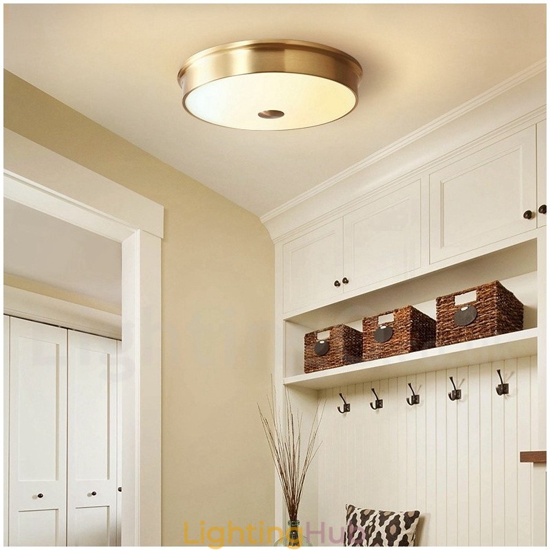 Retro Vintage Flush Mount Ceiling Light with Glass Shade