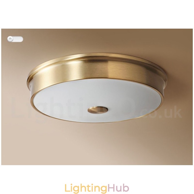 Retro Vintage Flush Mount Ceiling Light with Glass Shade
