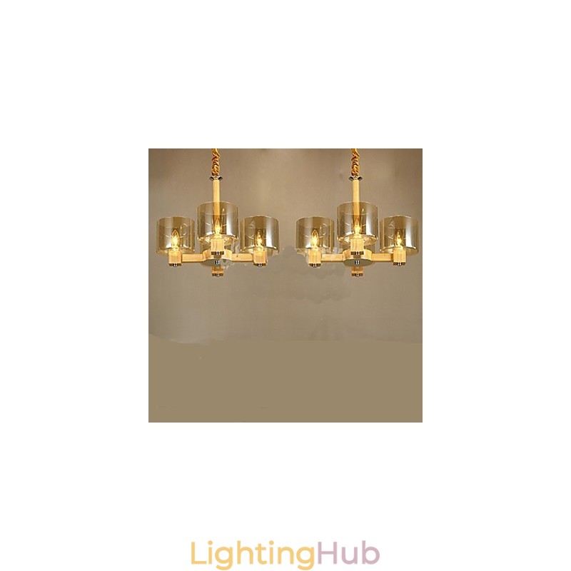 Fashion Pendant lamp Table Wooden Glass Cover