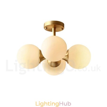 4 Light Pure Brass Modern Contemporary Simple Rustic Retro Vintage Flush Mount Ceiling Light with Glass Shades 4 Light Pure Brass Modern Contemporary Simple Rustic Retro Vintage Flush Mount Ceiling Light with Glass Shades