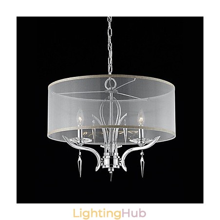 Crystal Modern Pendant with 3 Lights and Semitransparent Shade Crystal Modern Pendant with 3 Lights and Semitransparent Shade