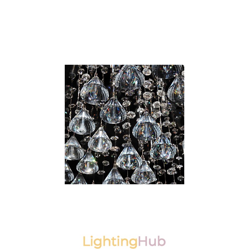 Traditional Classic Crystal Chrome Metal Chandelier