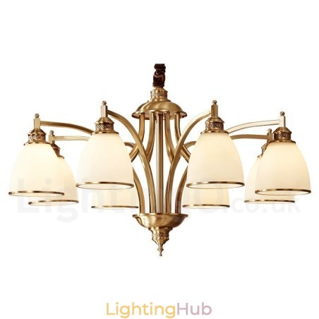 Pure Brass Large Luxurious Rustic Retro Vintage Brass Pendant Chandelier with Glass Shades Pure Brass Large Luxurious Rustic Retro Vintage Brass Pendant Chandelier with Glass Shades