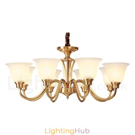 Pure Brass Large Luxurious Rustic Retro Vintage Solid Brass Pendant Chandelier with Glass Shades Pure Brass Large Luxurious Rustic Retro Vintage Solid Brass Pendant Chandelier with Glass Shades