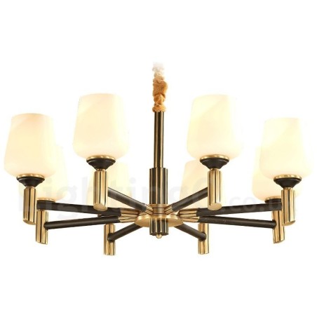 Pure Brass Large Luxurious Rustic Retro Vintage Brass Pendant Chandelier with Glass Shades Pure Brass Large Luxurious Rustic Retro Vintage Brass Pendant Chandelier with Glass Shades