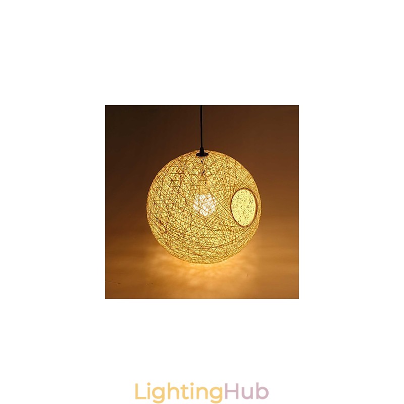 Country Simple Modern lamp Pastoral Rattan Lamp Hemp Ball Chandelier