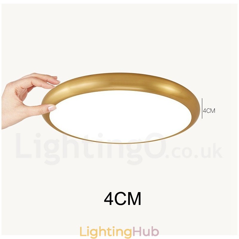 Ultra Thin Dimmable Modern Contemporary Nordic Style Flush Mount Brass Ceiling Lights with Acrylic Shade Also Can Be Used As Wall Light