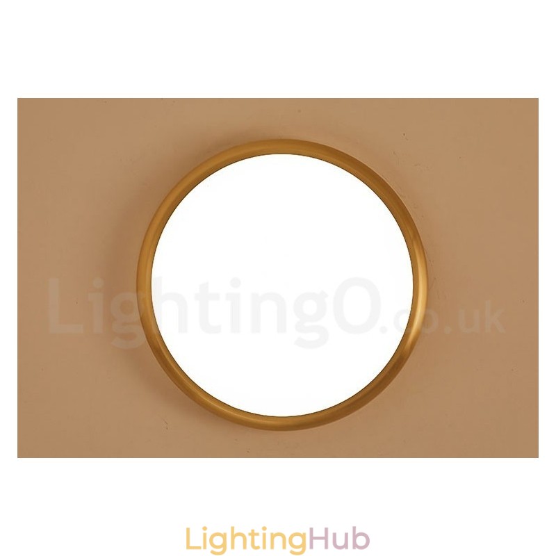 Ultra Thin Dimmable Modern Contemporary Nordic Style Flush Mount Brass Ceiling Lights with Acrylic Shade Also Can Be Used As Wall Light