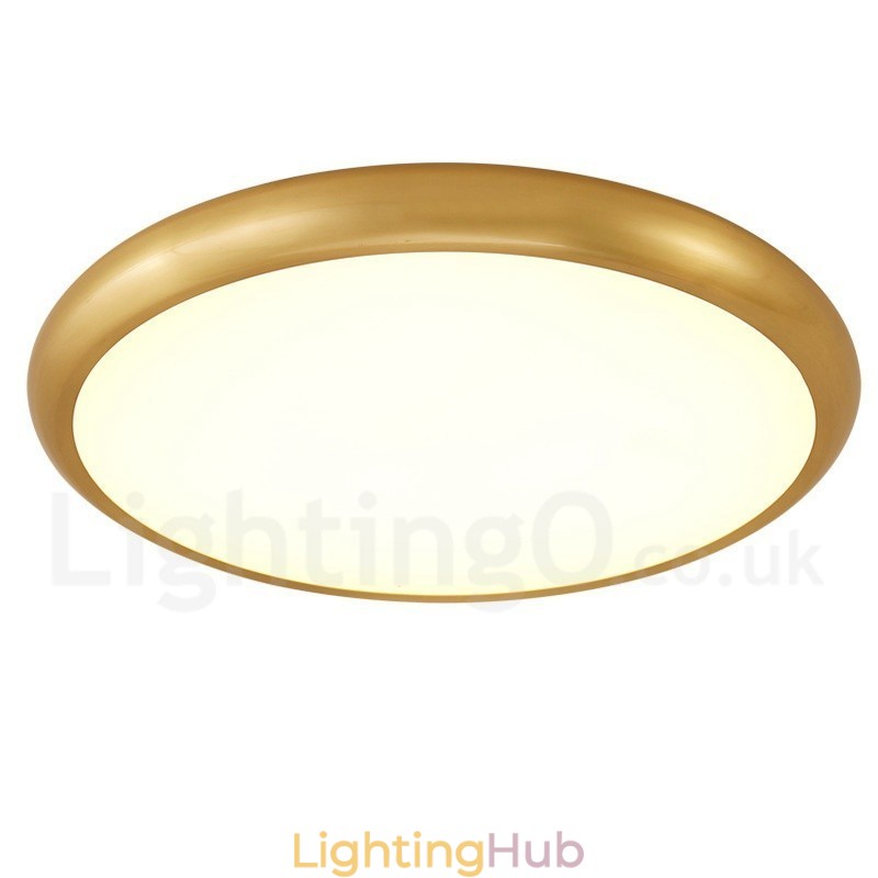 Ultra Thin Dimmable Modern Contemporary Nordic Style Flush Mount Brass Ceiling Lights with Acrylic Shade Also Can Be Used As Wall Light