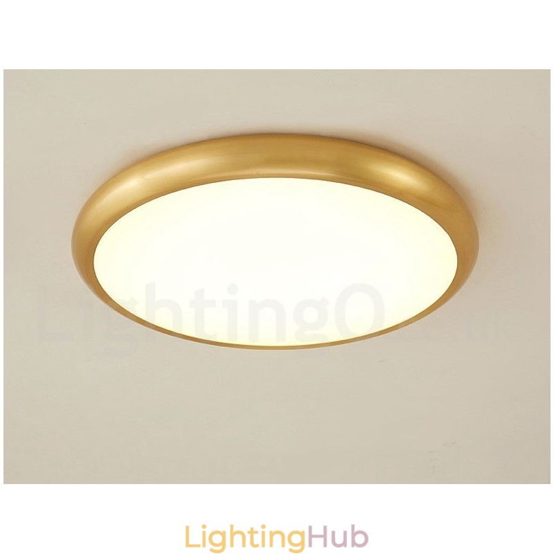 Ultra Thin Dimmable Modern Contemporary Nordic Style Flush Mount Brass Ceiling Lights with Acrylic Shade Also Can Be Used As Wall Light