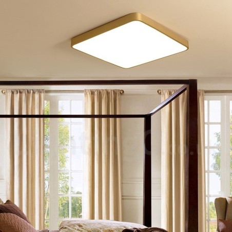 Ultra Thin Square Dimmable Modern Contemporary Nordic Style Flush Mount Brass Ceiling Lights with Acrylic Shade Also Can Be Used As Wall Light Ultra Thin Square Dimmable Modern Contemporary Nordic Style Flush Mount Brass Ceiling Lights with Acrylic Shade Also Can Be Used As Wall Light