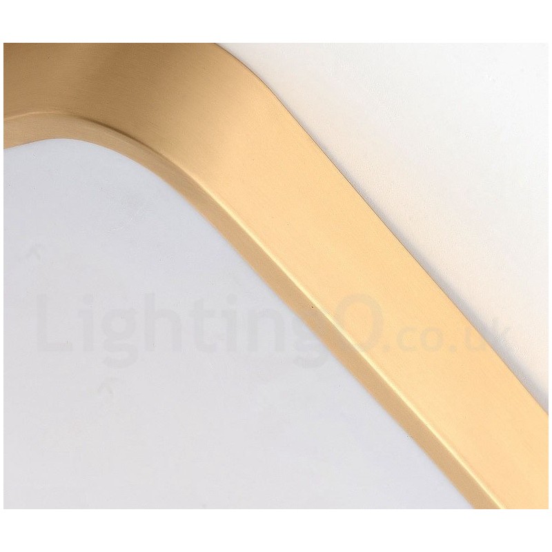 Ultra Thin Square Dimmable Modern Contemporary Nordic Style Flush Mount Brass Ceiling Lights with Acrylic Shade Also Can Be Used As Wall Light