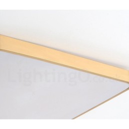 Ultra Thin Square Dimmable Modern Contemporary Nordic Style Flush Mount Brass Ceiling Lights with Acrylic Shade Also Can Be Used As Wall Light
