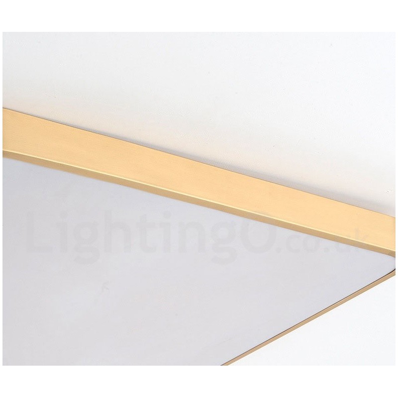 Ultra Thin Square Dimmable Modern Contemporary Nordic Style Flush Mount Brass Ceiling Lights with Acrylic Shade Also Can Be Used As Wall Light