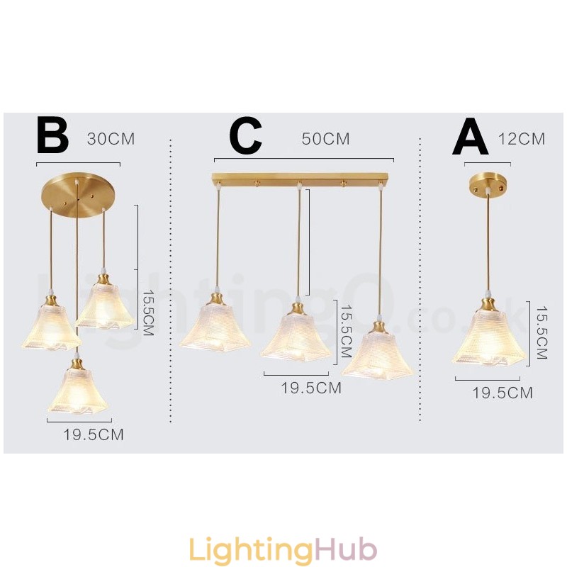 Pure Brass Rustic Lodge Nordic Style Pendant Light with Glass Shade