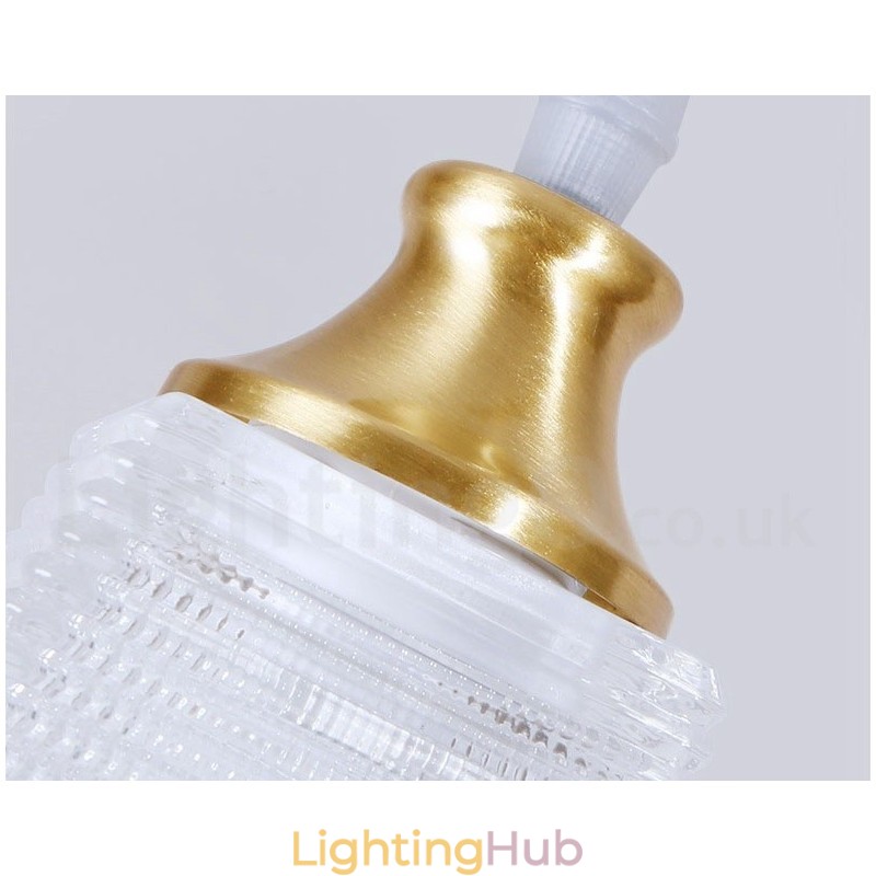 Pure Brass Rustic Lodge Nordic Style Pendant Light with Glass Shade