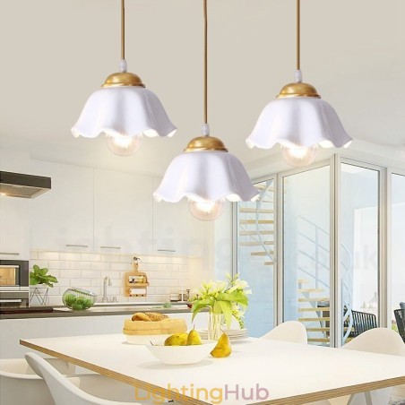 Pure Brass Rustic Lodge Nordic Style Pendant Light with Ceramics Shade Pure Brass Rustic Lodge Nordic Style Pendant Light with Ceramics Shade