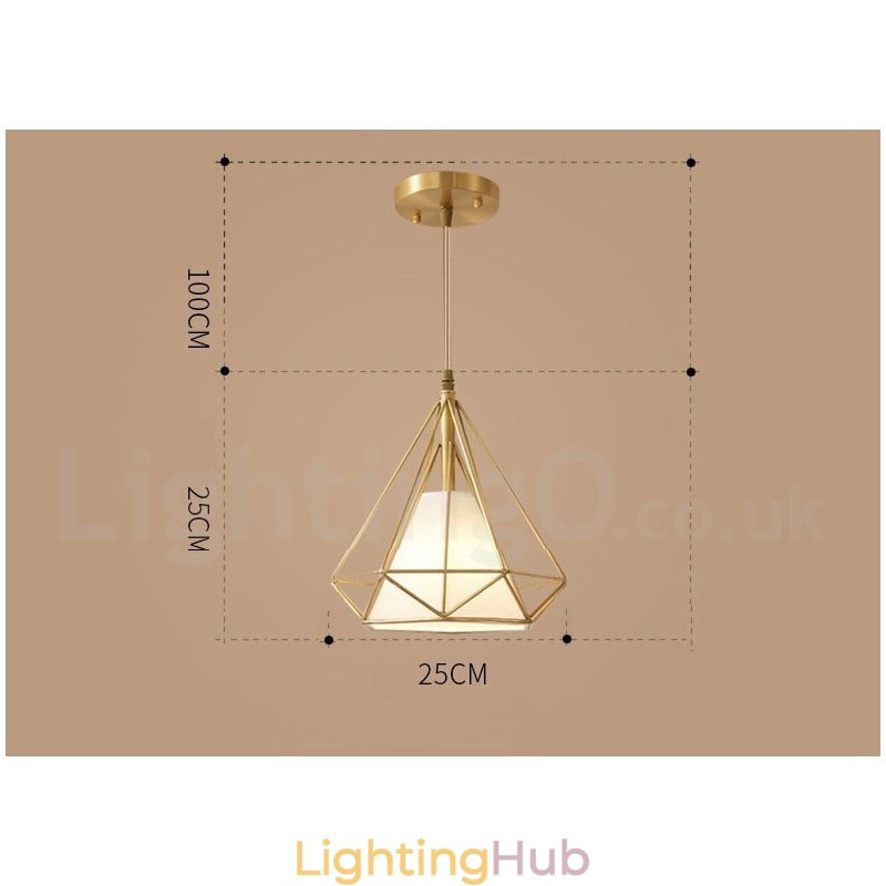 Pure Brass Rustic Lodge Nordic Style Pendant Light with Fabric Shade