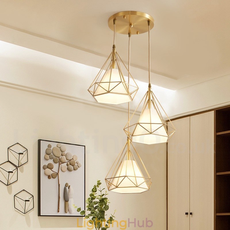 Pure Brass Rustic Lodge Nordic Style Pendant Light with Fabric Shade