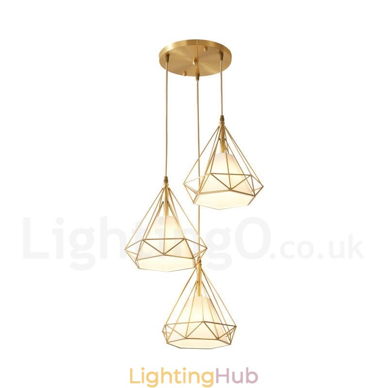 Pure Brass Rustic Lodge Nordic Style Pendant Light with Fabric Shade
