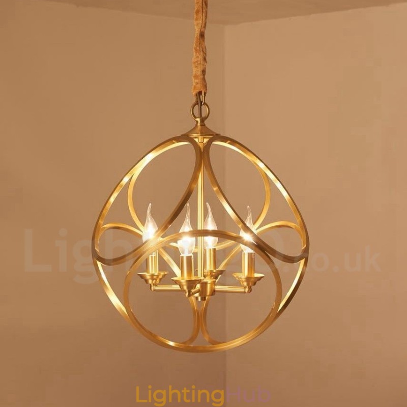 Pure Brass Rustic Lodge Nordic Style Pendant Light