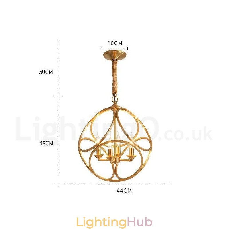 Pure Brass Rustic Lodge Nordic Style Pendant Light